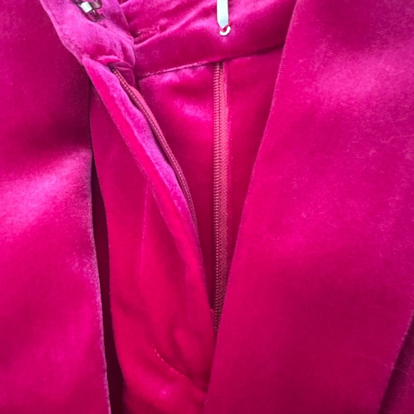 🩷Valentines Day❤️Pink velvet pant suit size medium. Skies are blue. - Picture 5 of 16